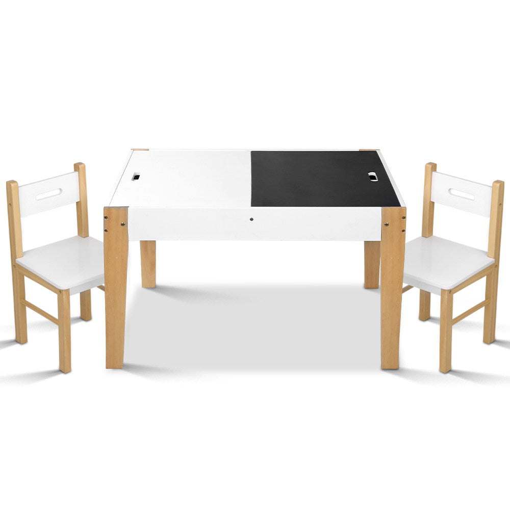 Keezi Kids Table Chair Set Children Storage Study Desk Toy Play Game Chalkboard-Baby &amp; Kids &gt; Baby &amp; Kid&