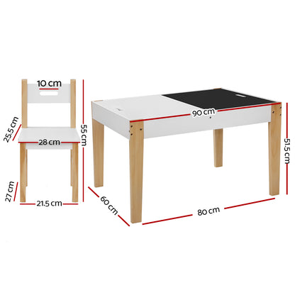 Keezi Kids Table Chair Set Children Storage Study Desk Toy Play Game Chalkboard-Baby &amp; Kids &gt; Baby &amp; Kid&