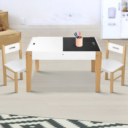 Keezi Kids Table Chair Set Children Storage Study Desk Toy Play Game Chalkboard-Baby &amp; Kids &gt; Baby &amp; Kid&