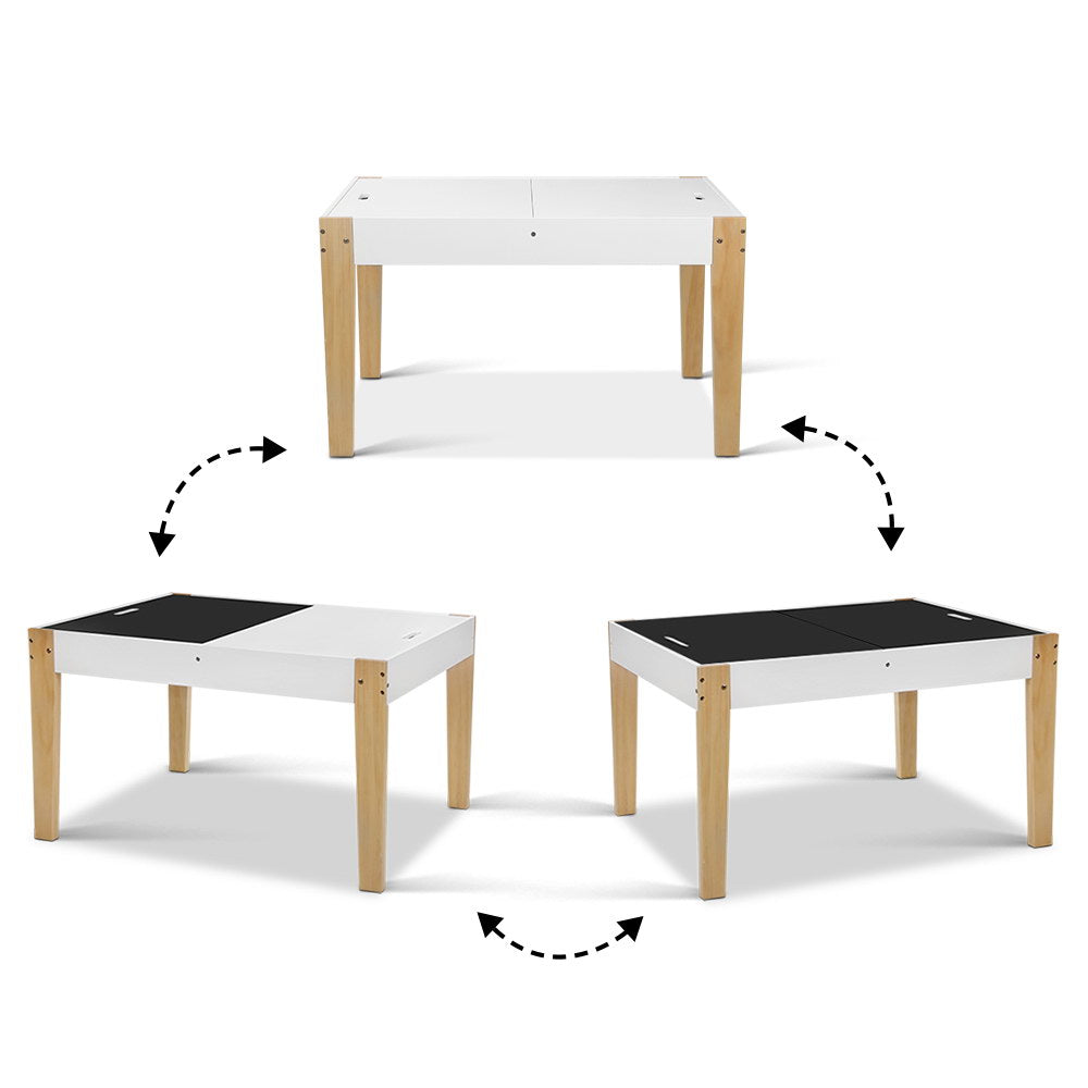 Keezi Kids Table Chair Set Children Storage Study Desk Toy Play Game Chalkboard-Baby &amp; Kids &gt; Baby &amp; Kid&