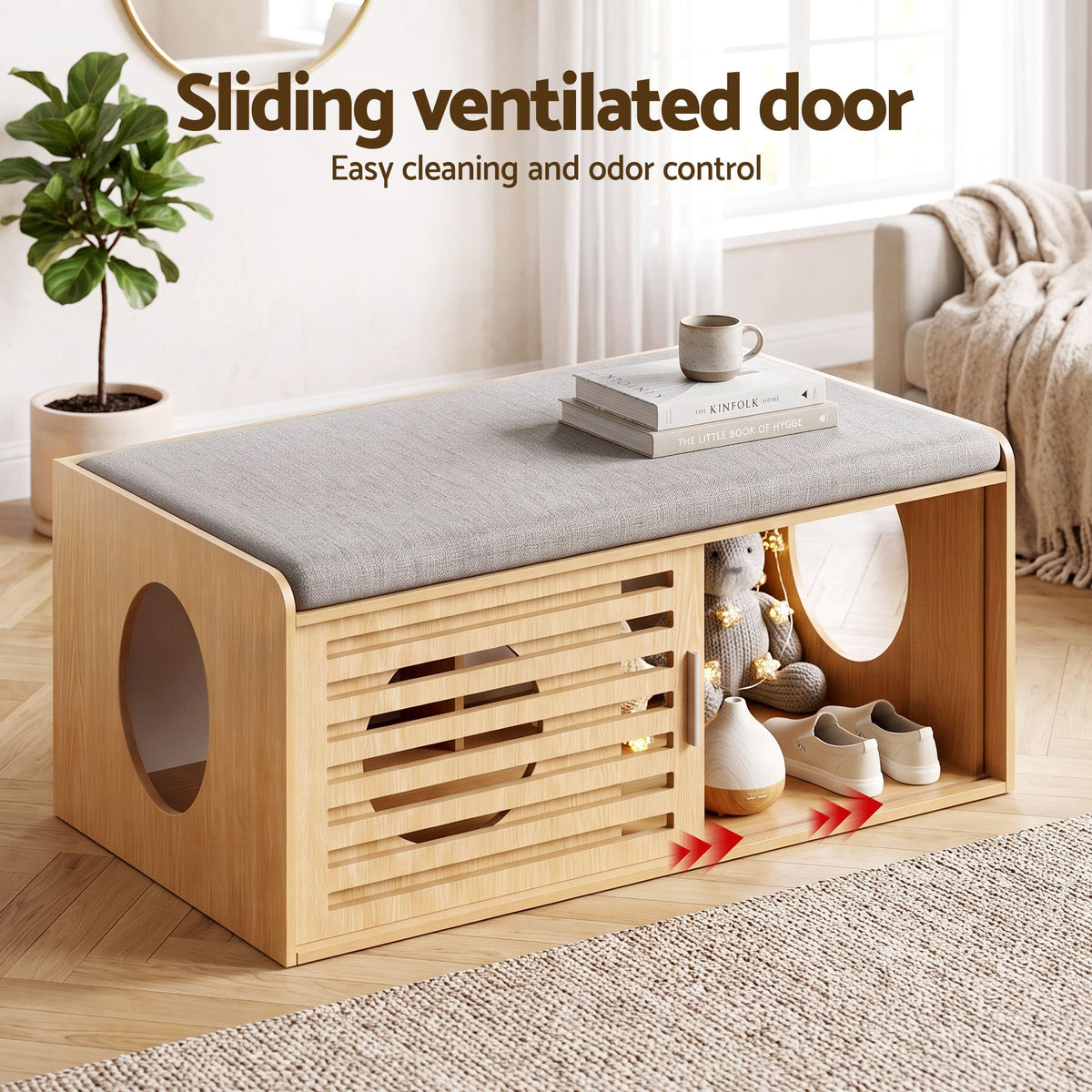 Artiss Pet Ottoman Footrest Bench with MDF Frame 100kg Capacity Natural-Furniture > Living Room > Ottomans &amp; Footstools-PEROZ Accessories