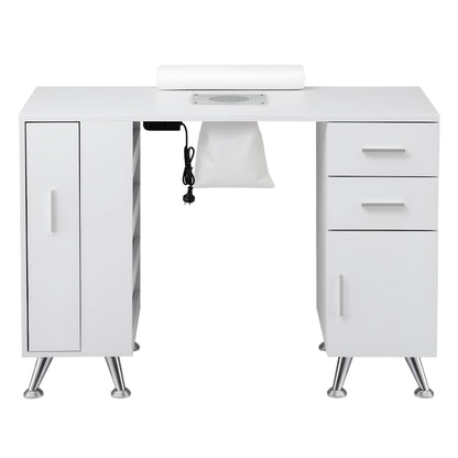 Artiss Manicure Table Nail Desk with Built-in Dust Collector Beauty Salon Station Drawers Shelves Wrist Cushion White