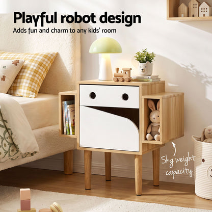 Artiss Bedside Table with Drawer Robot Design for Kids&