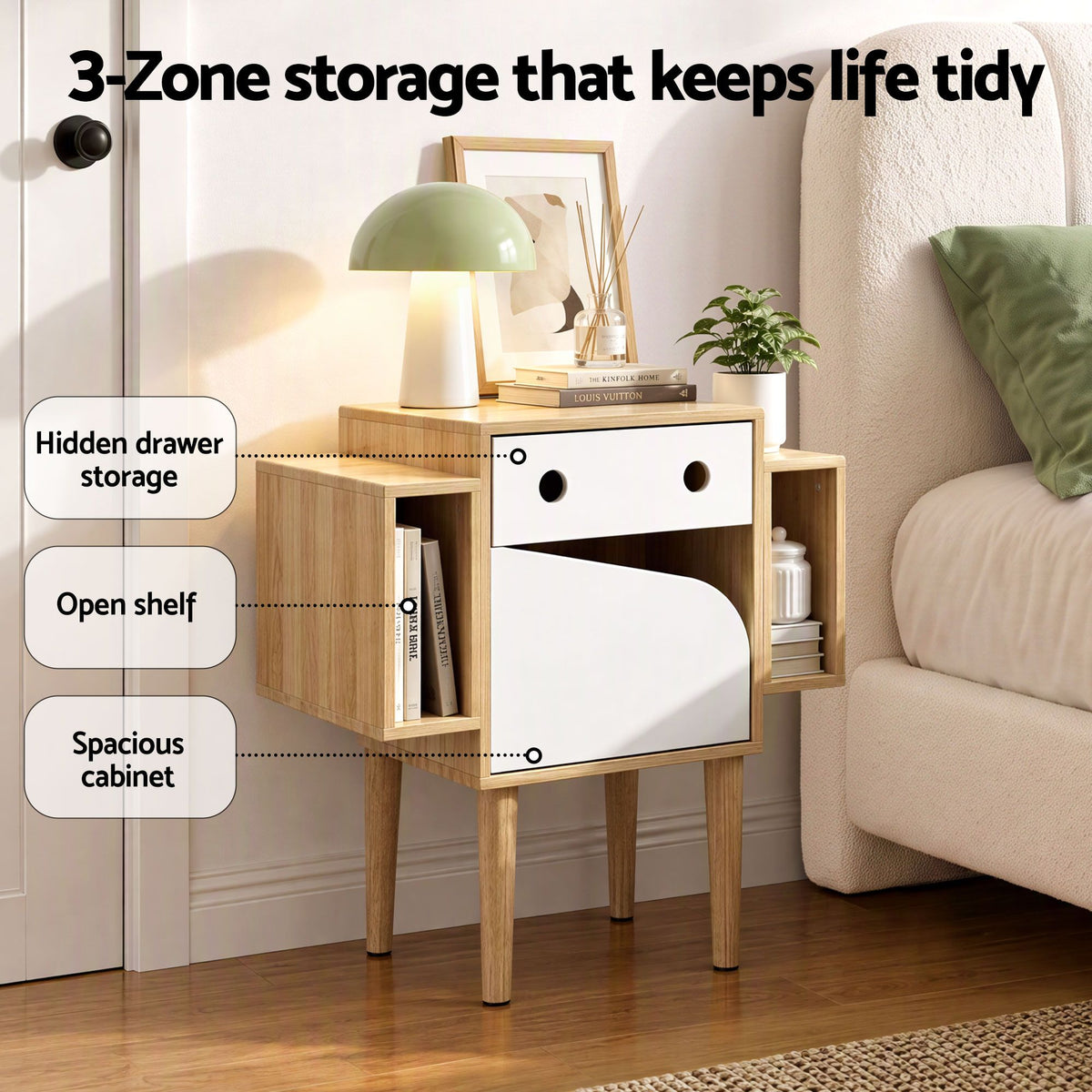 Artiss Bedside Table with Drawer Robot Design for Kids&