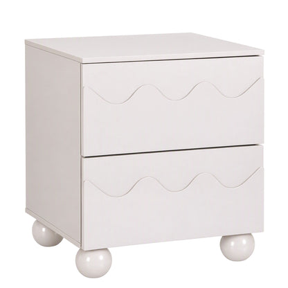 Artiss Bedside Table Nightstand 2 Drawers Storage Side Cabinet Beige-Furniture > Bedroom > Bedside Tables-PEROZ Accessories