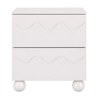 Artiss Bedside Table Nightstand 2 Drawers Storage Side Cabinet Beige-Furniture > Bedroom > Bedside Tables-PEROZ Accessories