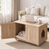 Artiss 2-In-1 Coffee Table Pet Cat House Wooden Side Table Storage Cabinet 80x50x55CM-Furniture > Living Room > Coffee Tables-PEROZ Accessories