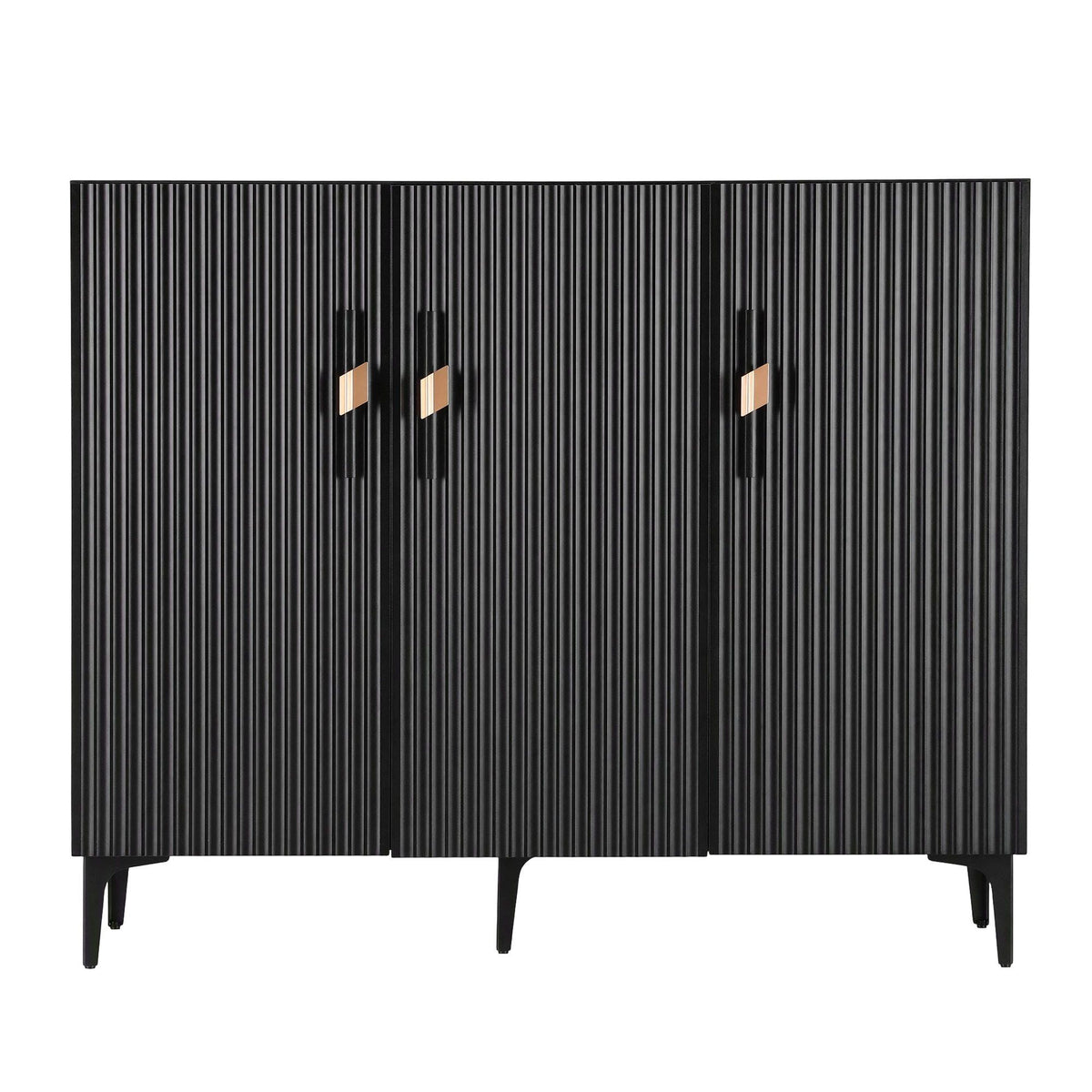 Artiss Shoe Cabinet Fluted Style 25 Pairs Shoe Storage Cupboard Black