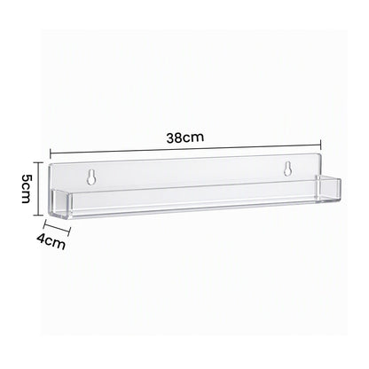 Artiss 6-Pack Acrylic Wall Shelves, Clear Floating Display Shelf with Detachable Panels &amp; Front Lip-Furniture > Living Room > Bookcases &amp; Shelves-PEROZ Accessories