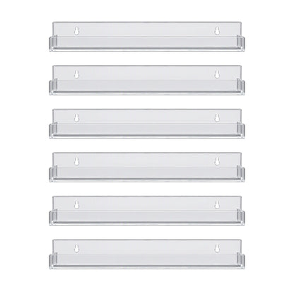 Artiss 6-Pack Acrylic Wall Shelves, Clear Floating Display Shelf with Detachable Panels &amp; Front Lip-Furniture > Living Room > Bookcases &amp; Shelves-PEROZ Accessories