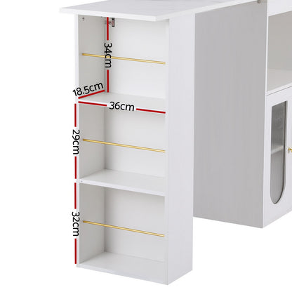 Artiss Bar Table Storage Cabinet Dining Wine Rack Home Office Desk Extendable-Furniture &gt; Living Room-PEROZ Accessories