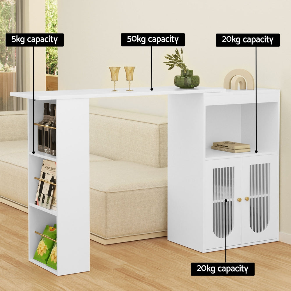 Artiss Bar Table Storage Cabinet Dining Wine Rack Home Office Desk Extendable-Furniture &gt; Living Room-PEROZ Accessories