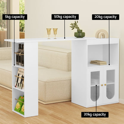 Artiss Bar Table Storage Cabinet Dining Wine Rack Home Office Desk Extendable-Furniture &gt; Living Room-PEROZ Accessories