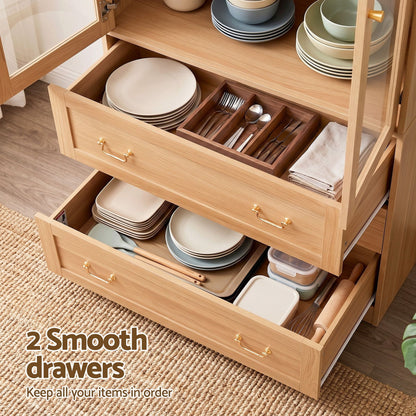 Artiss Buffet Sideboard Cabinet 180cm Hutch Storage Kitchen Drawer Door Wood-Furniture > Bathroom > Sinks-PEROZ Accessories