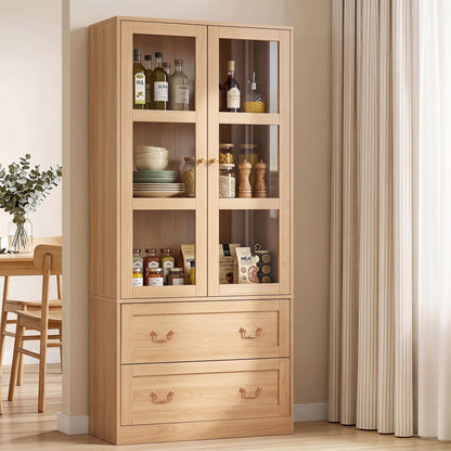 Artiss Buffet Sideboard Cabinet 180cm Hutch Storage Kitchen Drawer Door Wood-Furniture > Bathroom > Sinks-PEROZ Accessories