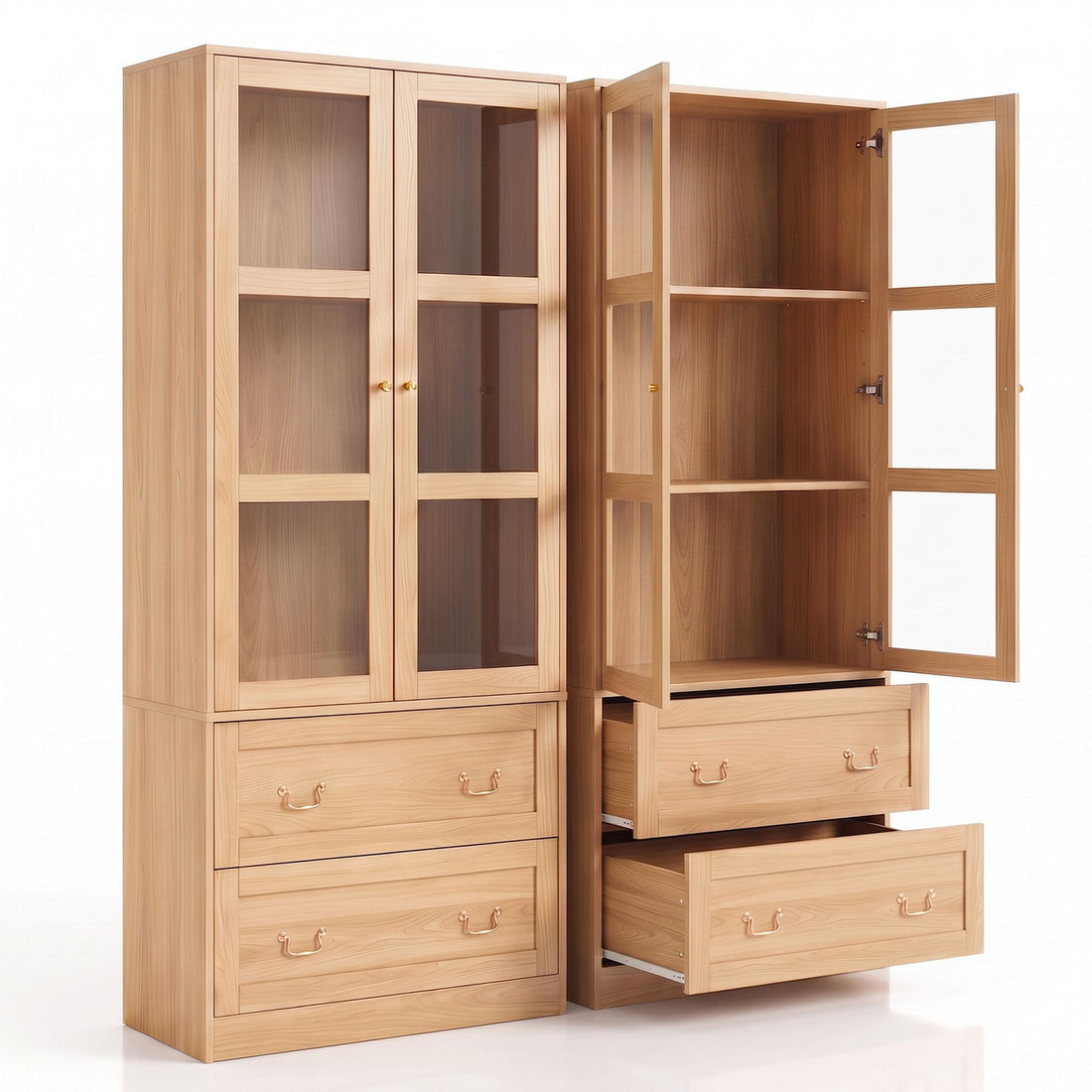 Artiss Buffet Sideboard Cabinets X2 180cm Hutch Storage Kitchen Drawer Door Wood-Furniture > Bathroom > Sinks-PEROZ Accessories