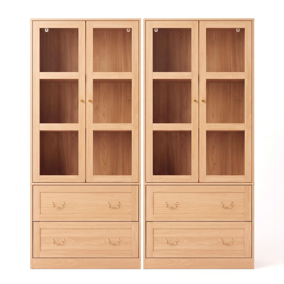 Artiss Buffet Sideboard Cabinets X2 180cm Hutch Storage Kitchen Drawer Door Wood-Furniture > Bathroom > Sinks-PEROZ Accessories