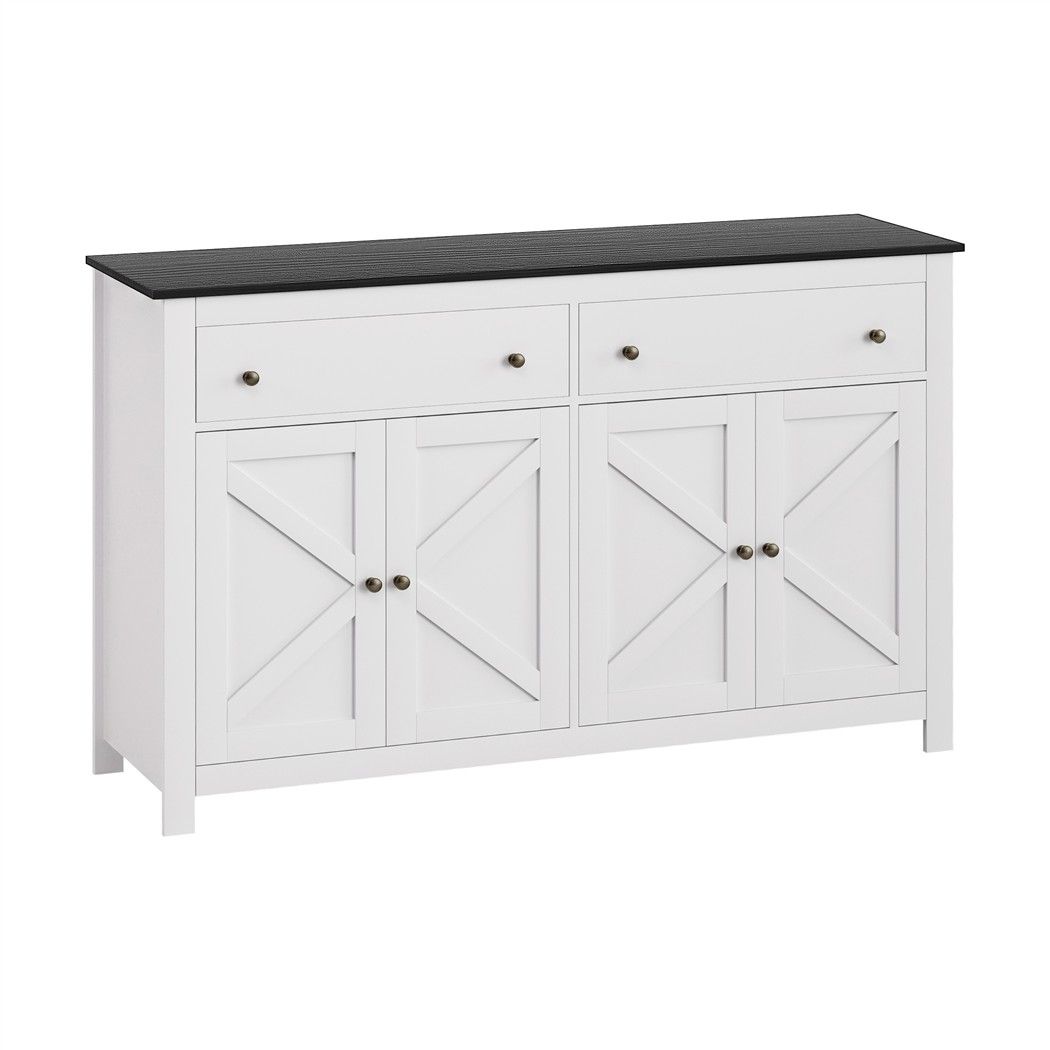 Artiss Buffet Sideboard Storage Cabinet Kitchen Cupboard 2 Drawers 140CM Black-Furniture > Bathroom > Sinks-PEROZ Accessories