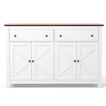 Artiss Buffet Sideboard Storage Cabinet Kitchen Cupboard 2 Drawers 140CM White-Furniture &gt; Dining &gt; Buffets &amp; Sideboards-PEROZ Accessories