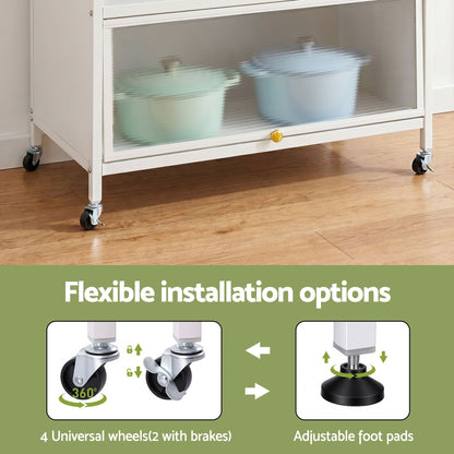Artiss Kitchen Cabinet Storage Shelves Pegboard Cupboard Sideboard 80CMX164CM-Home &amp; Garden > Kitchenware > Kitchen Utensils-PEROZ Accessories