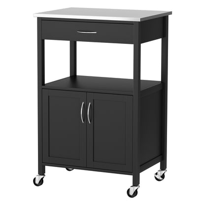 Artiss Kitchen Island Trolley Rolling Serving Cart Storage Drawer Cupboard 60cm-Furniture &gt; Dining &gt; Kitchen &amp; Dining Trolleys-PEROZ Accessories