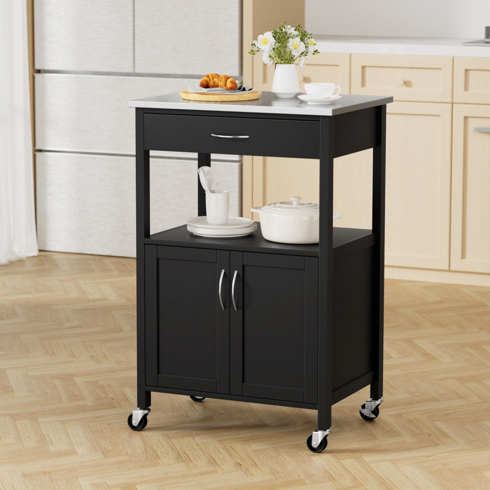 Artiss Kitchen Island Trolley Rolling Serving Cart Storage Drawer Cupboard 60cm-Furniture &gt; Dining &gt; Kitchen &amp; Dining Trolleys-PEROZ Accessories
