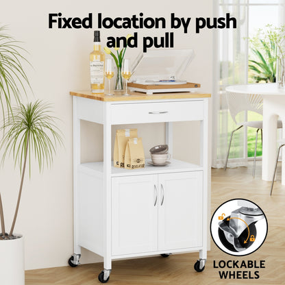 Artiss Kitchen Island Trolley Rolling Serving Cart Storage Drawer Cupboard 60cm-Furniture &gt; Dining &gt; Kitchen &amp; Dining Trolleys-PEROZ Accessories