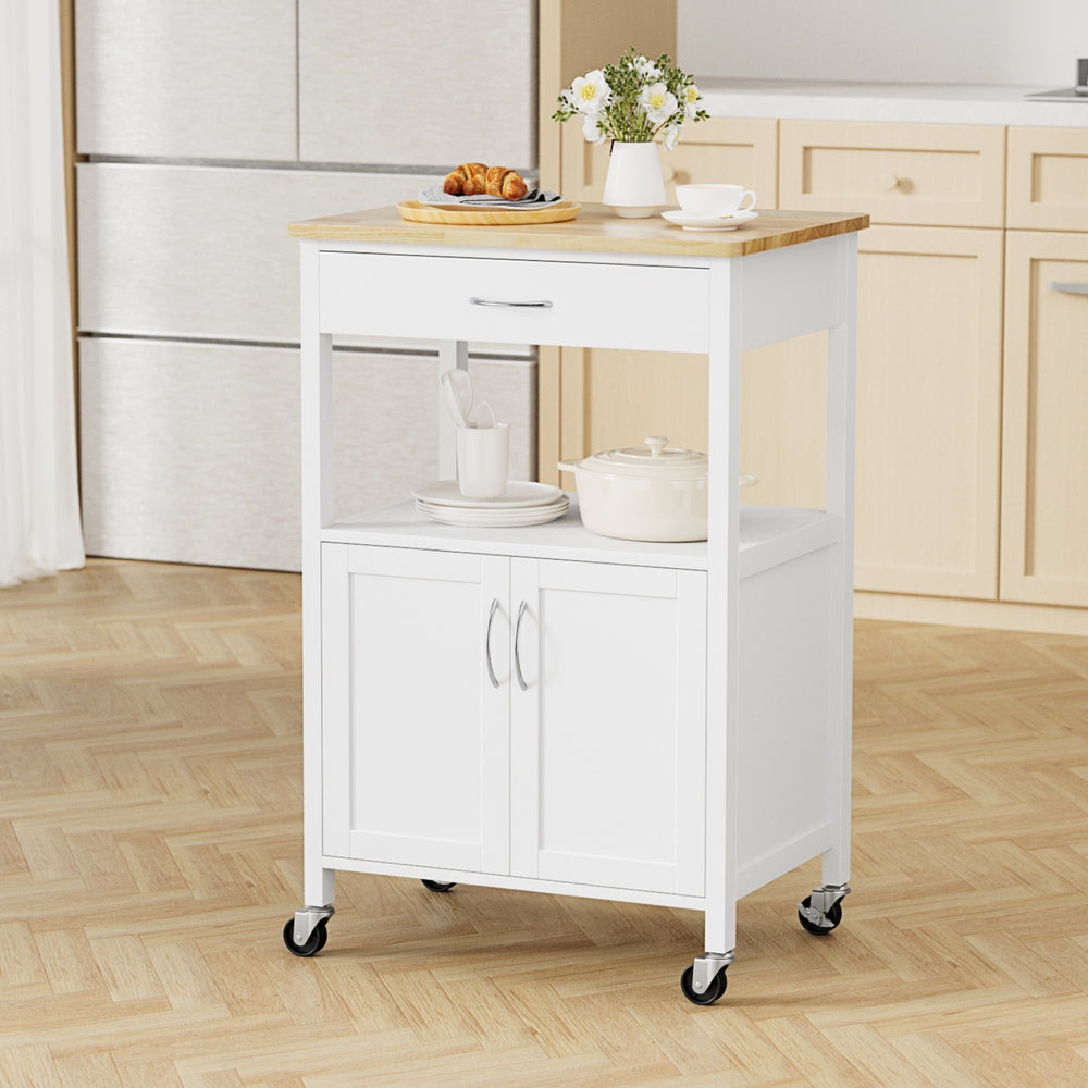 Artiss Kitchen Island Trolley Rolling Serving Cart Storage Drawer Cupboard 60cm-Furniture &gt; Dining &gt; Kitchen &amp; Dining Trolleys-PEROZ Accessories
