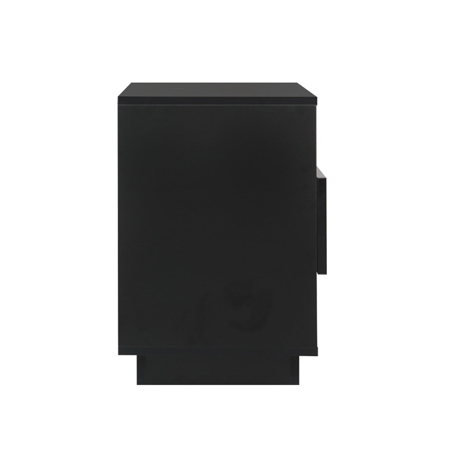 Artiss 2x Bedside Table LED with 2 Shelves - HANA Black-Furniture > Bedroom > Bedside Tables-PEROZ Accessories