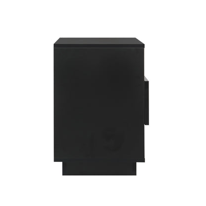 Artiss 2x Bedside Table LED with 2 Shelves - HANA Black-Furniture > Bedroom > Bedside Tables-PEROZ Accessories