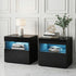 Artiss 2x Bedside Table LED - HERES Black-Furniture > Bedroom > Bedside Tables-PEROZ Accessories