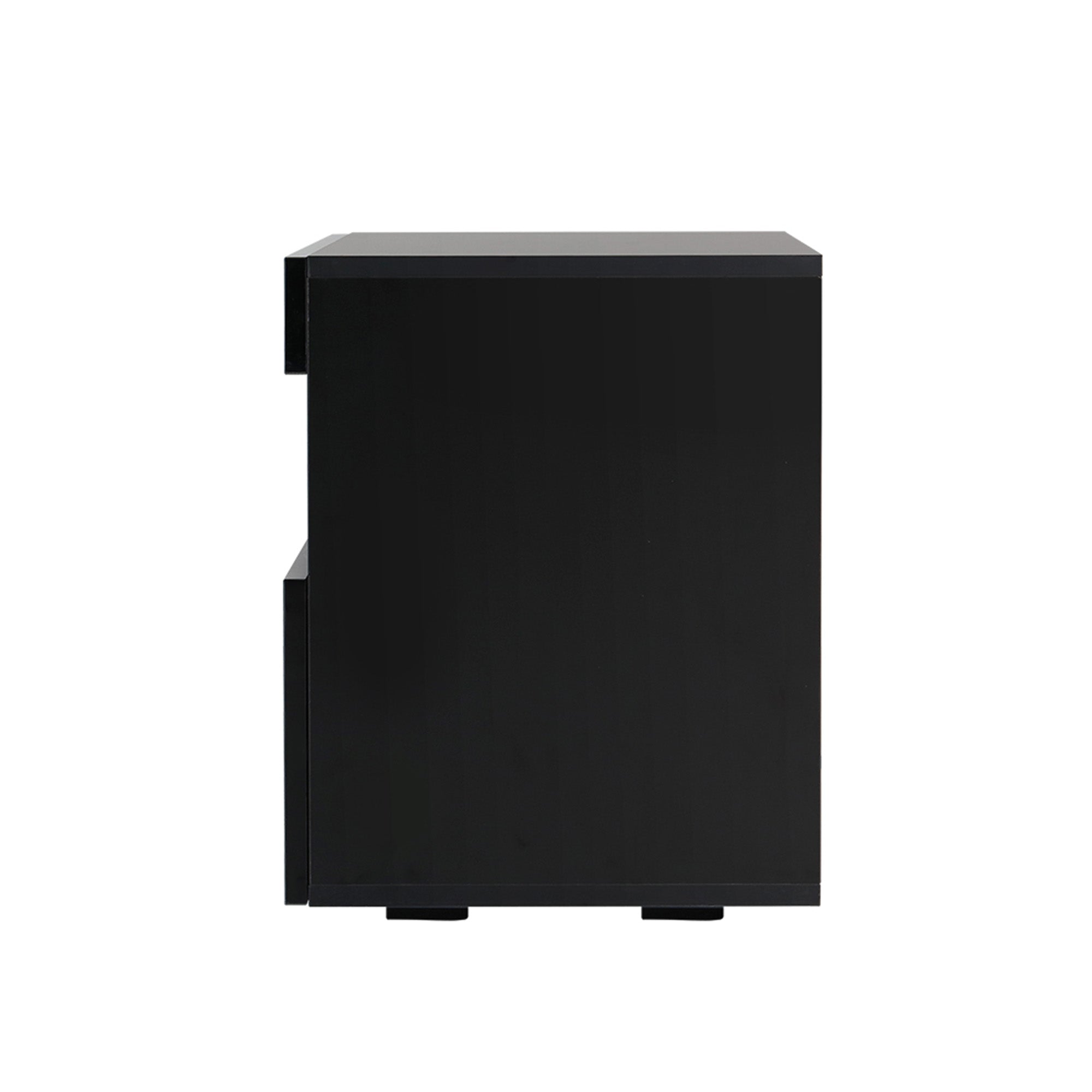 Artiss 2x Bedside Table LED - HERES Black-Furniture > Bedroom > Bedside Tables-PEROZ Accessories