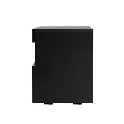 Artiss 2x Bedside Table LED - HERES Black-Furniture > Bedroom > Bedside Tables-PEROZ Accessories