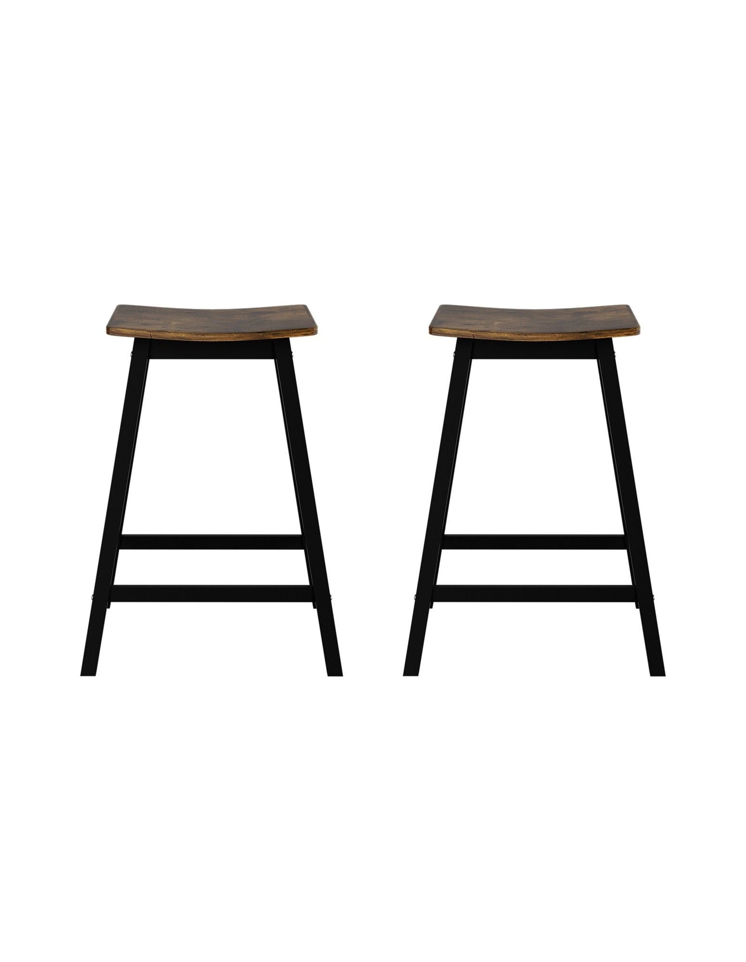 Artiss Bar Stools Set of 2 Kitchen Counter Stools Wooden Industrial Rustic Brown