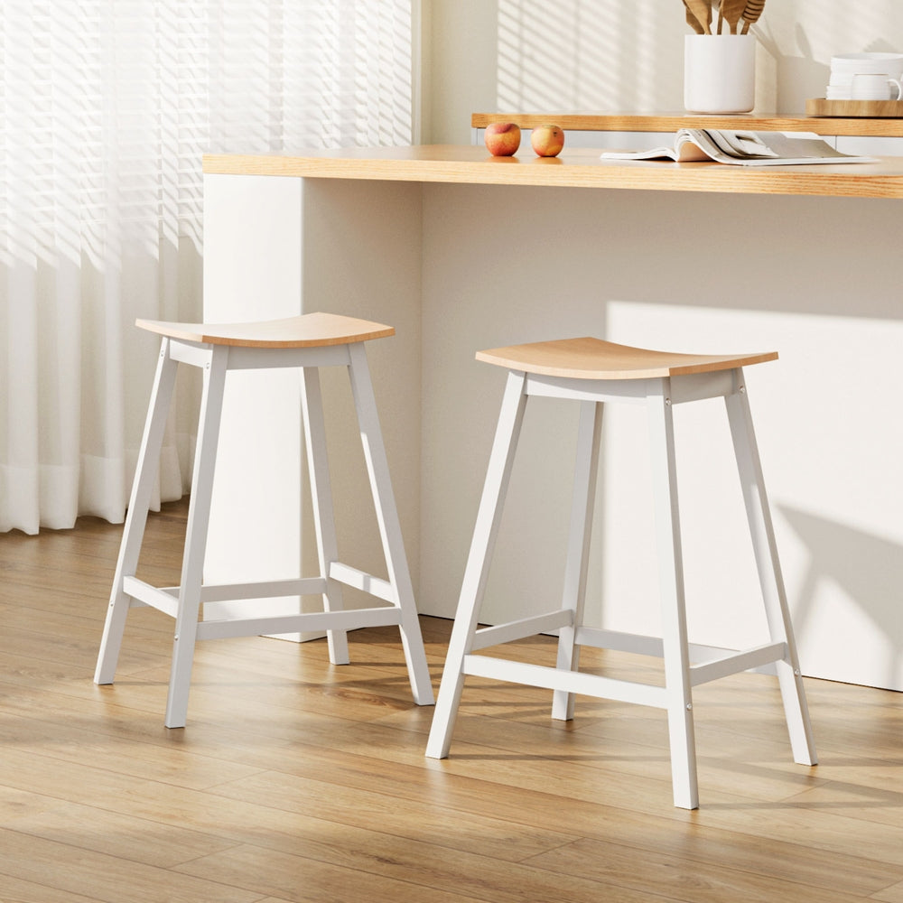 Artiss 2x Bar Stools Wooden Chairs Oak-Bar Stools-PEROZ Accessories