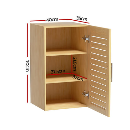 Artiss Bathroom Storage Cabinet 70cm Medicine 2 Tier Shelf Wall Mounted JILL-Furniture &gt; Bathroom-PEROZ Accessories