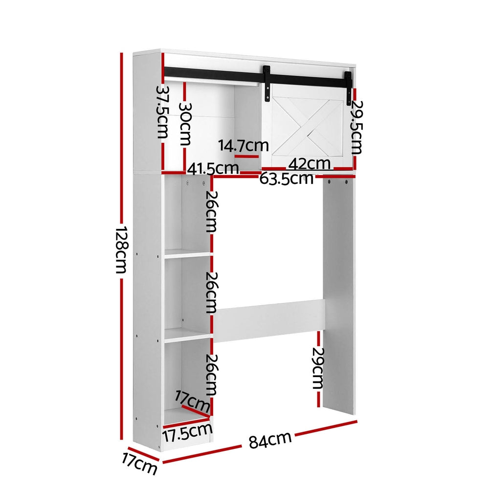 Artiss Bathroom Cabinet Over the Toilet Storage Organiser Laundry Shelf 128cm-Furniture &gt; Bathroom-PEROZ Accessories