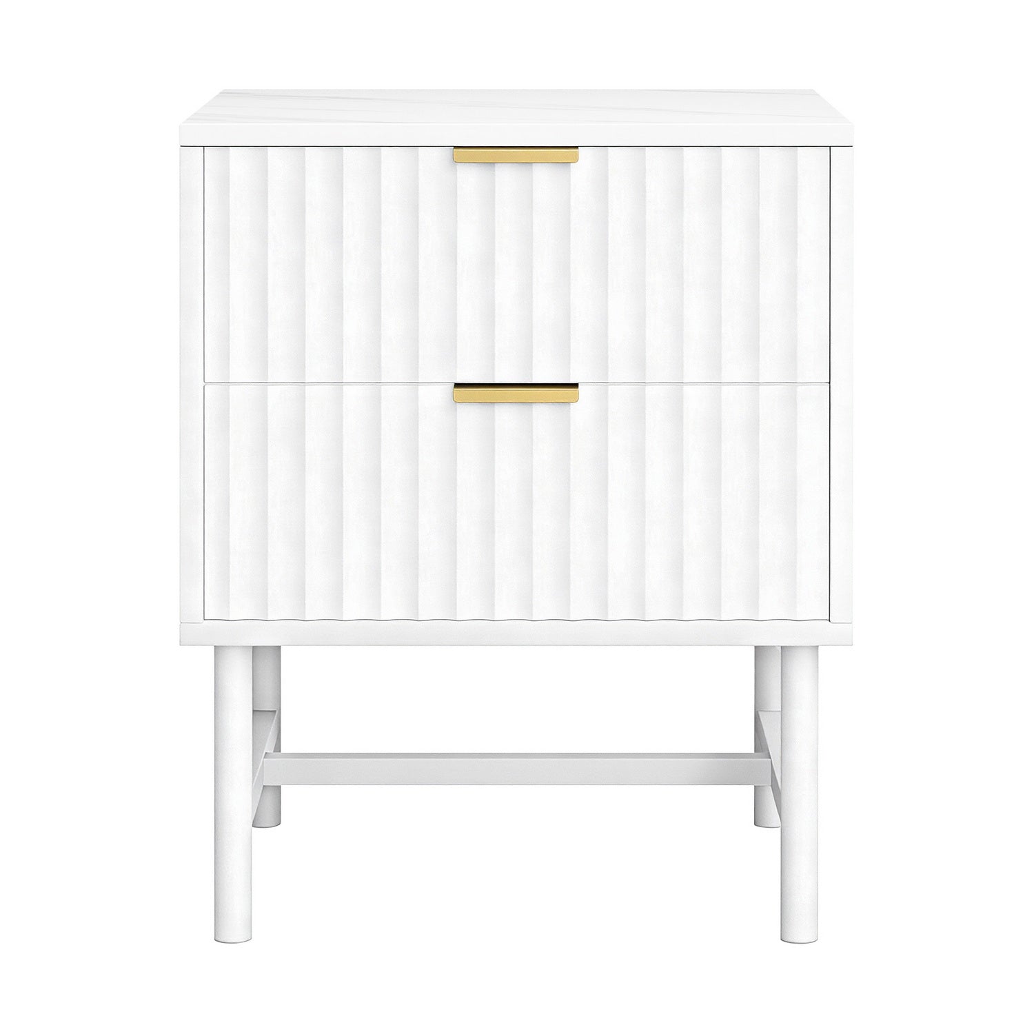 Artiss Bedside Table 2 Drawers - White-Furniture > Bedroom > Bedside Tables-PEROZ Accessories