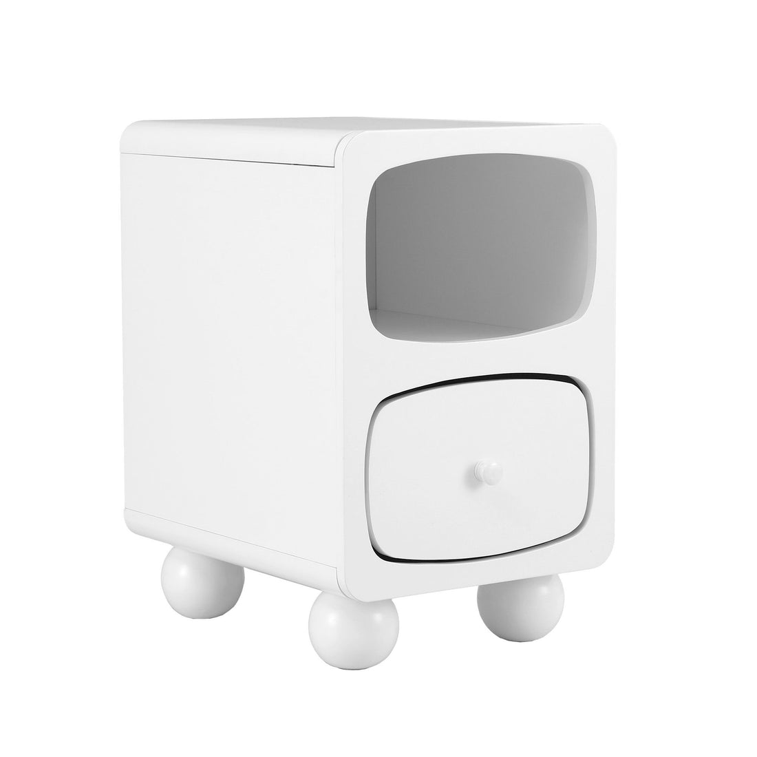 Artiss Bedside Table Storage Drawer Shelf Pine Wood Legs White-Furniture > Bedroom > Bedside Tables-PEROZ Accessories