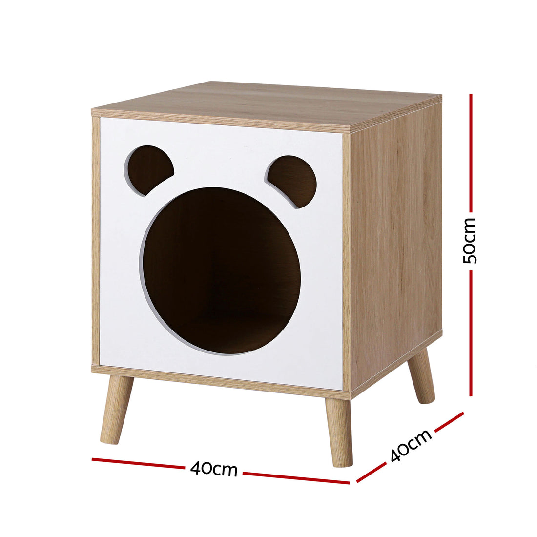 Artiss Cat Nest Bedside Table Solid Wood-Furniture > Bedroom > Bedside Tables-PEROZ Accessories