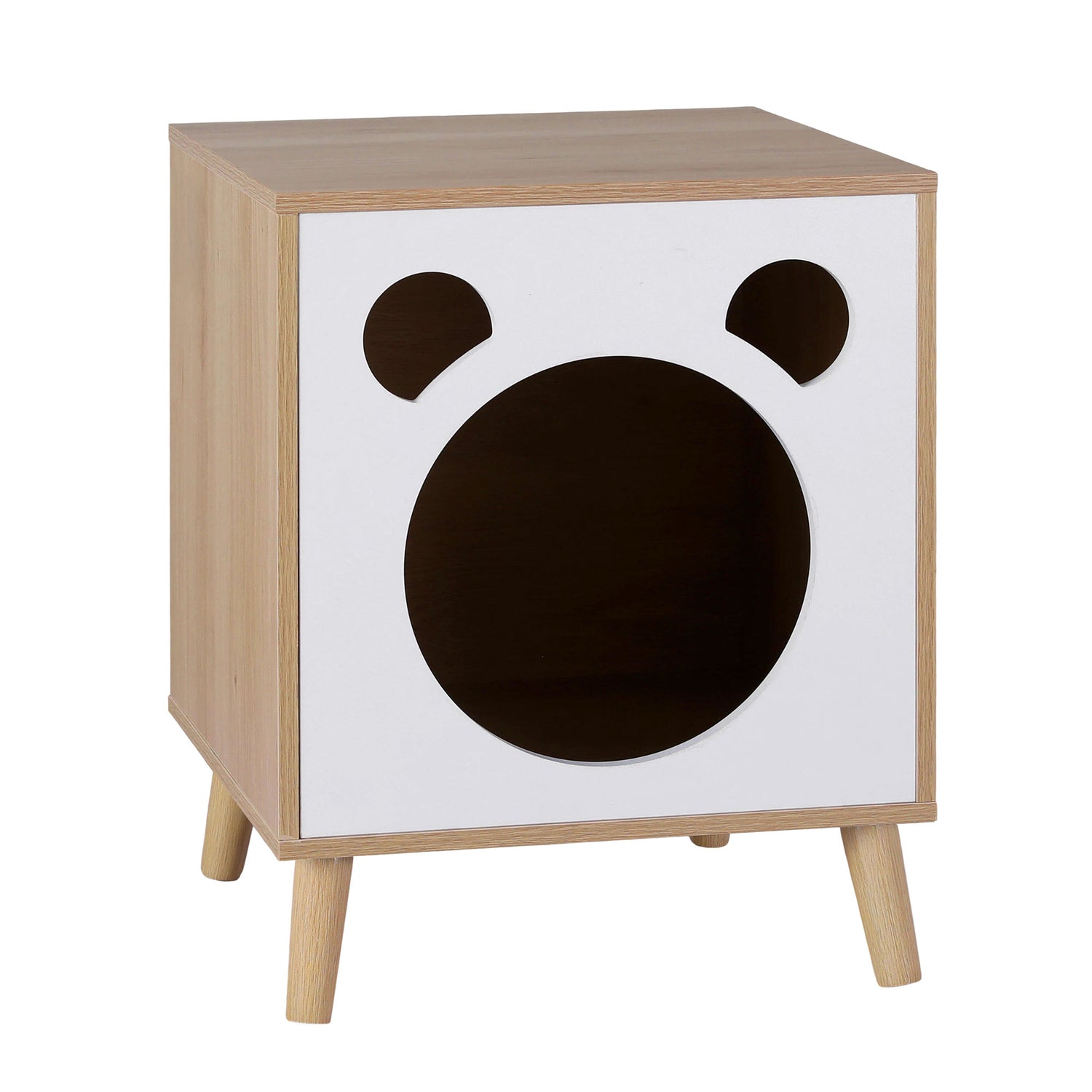 Artiss Cat Nest Bedside Table Solid Wood-Furniture > Bedroom > Bedside Tables-PEROZ Accessories