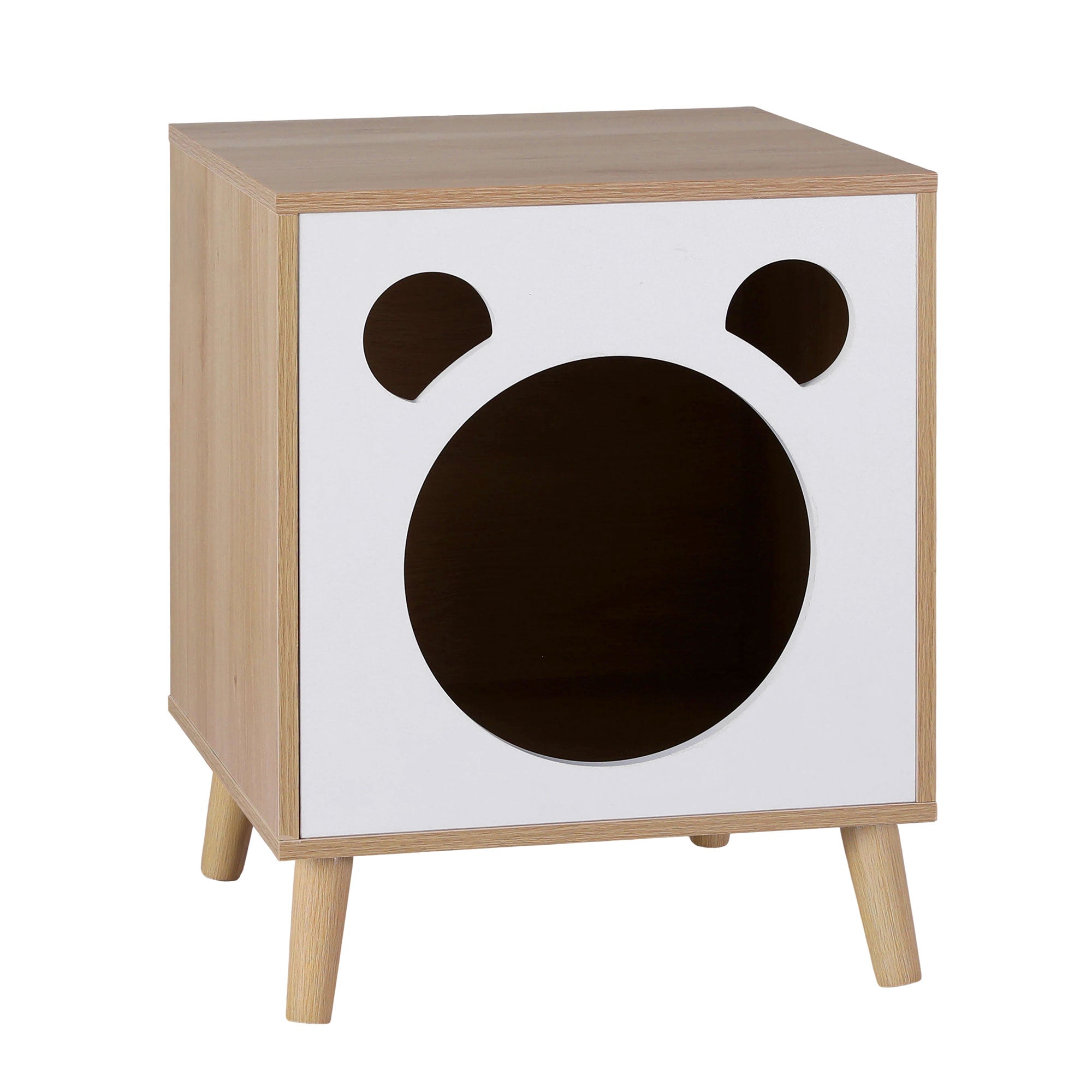 Artiss Cat Nest Bedside Table Solid Wood-Furniture > Bedroom > Bedside Tables-PEROZ Accessories