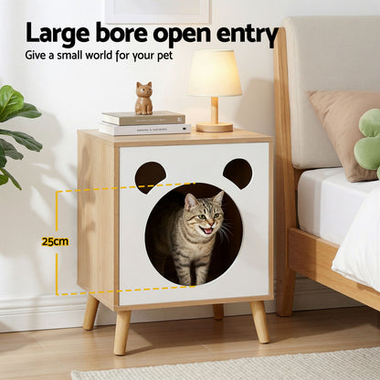 Artiss Cat Nest Bedside Table Solid Wood-Furniture > Bedroom > Bedside Tables-PEROZ Accessories