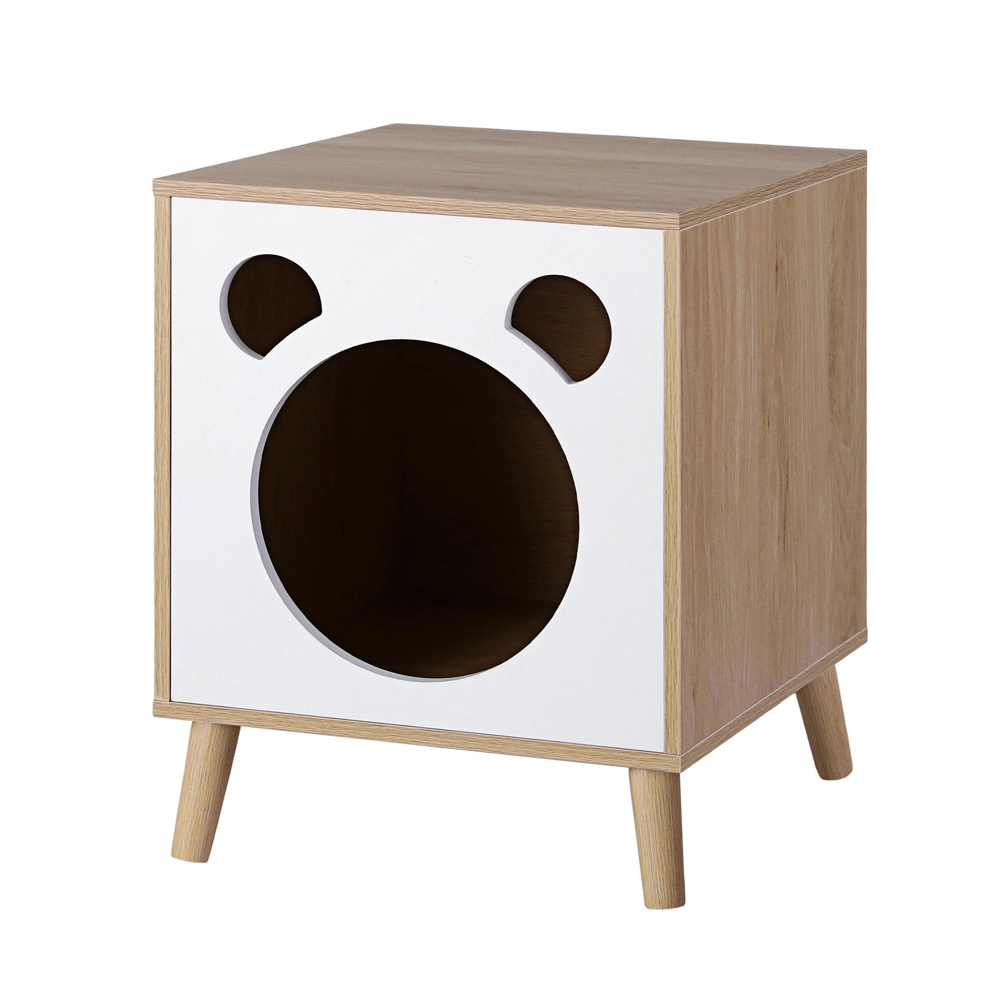 Artiss Cat Nest Bedside Table Solid Wood-Furniture > Bedroom > Bedside Tables-PEROZ Accessories