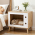 Artiss Cat Nest Bedside Table Solid Wood 60cm-Furniture > Bedroom > Bedside Tables-PEROZ Accessories