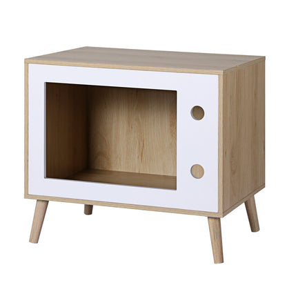 Artiss Cat Nest Bedside Table Solid Wood 60cm-Furniture > Bedroom > Bedside Tables-PEROZ Accessories