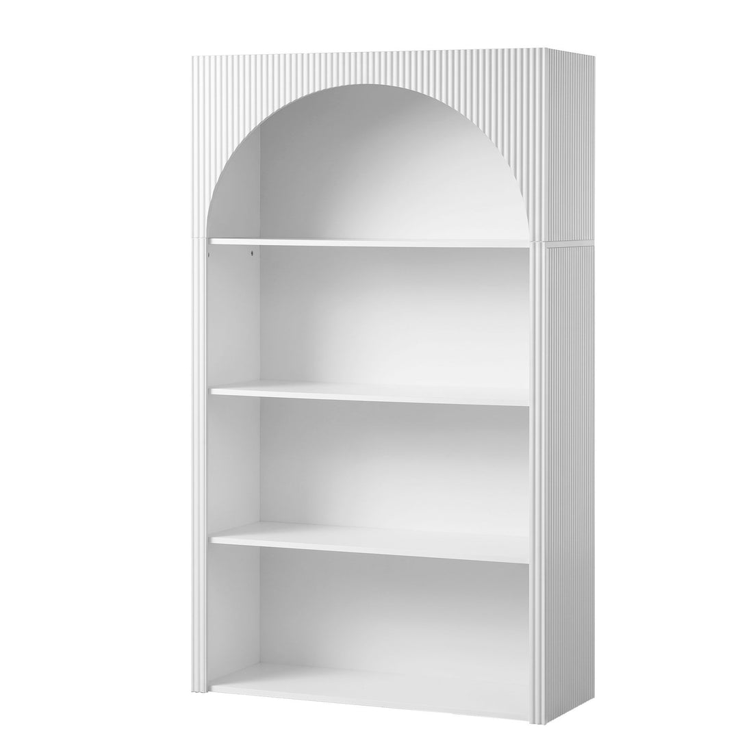 Artiss 4 Tier Bookshelf Arched Fluted Storage Display Cabinet Unit White-Furniture > Living Room > Bookcases &amp; Shelves-PEROZ Accessories