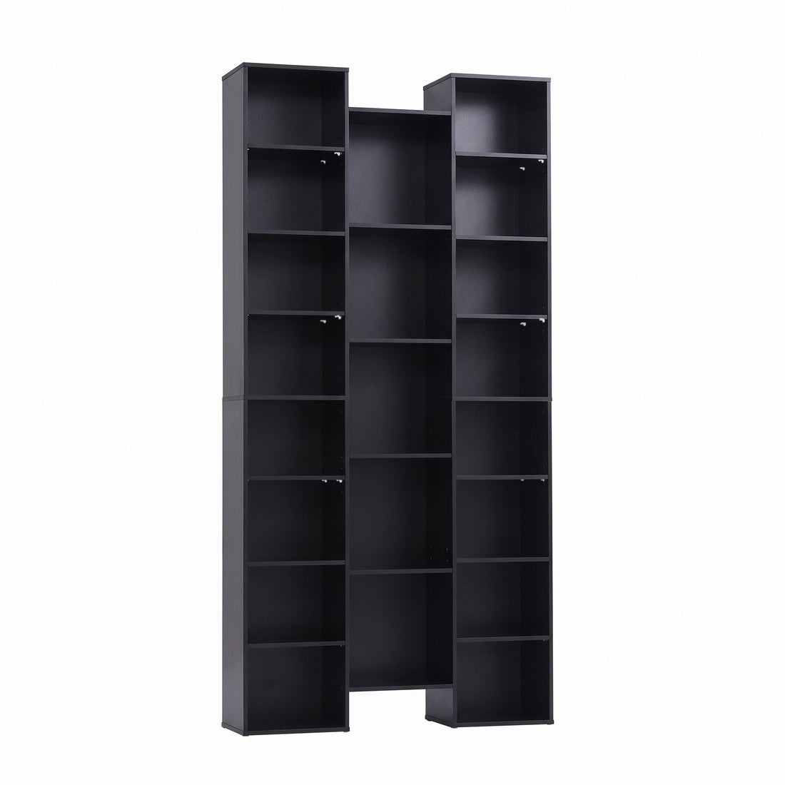 Artiss Bookshelf Display Shelves CD DVD Storage Rack Tall Bookcase Black-Furniture > Living Room > Bookcases &amp; Shelves-PEROZ Accessories