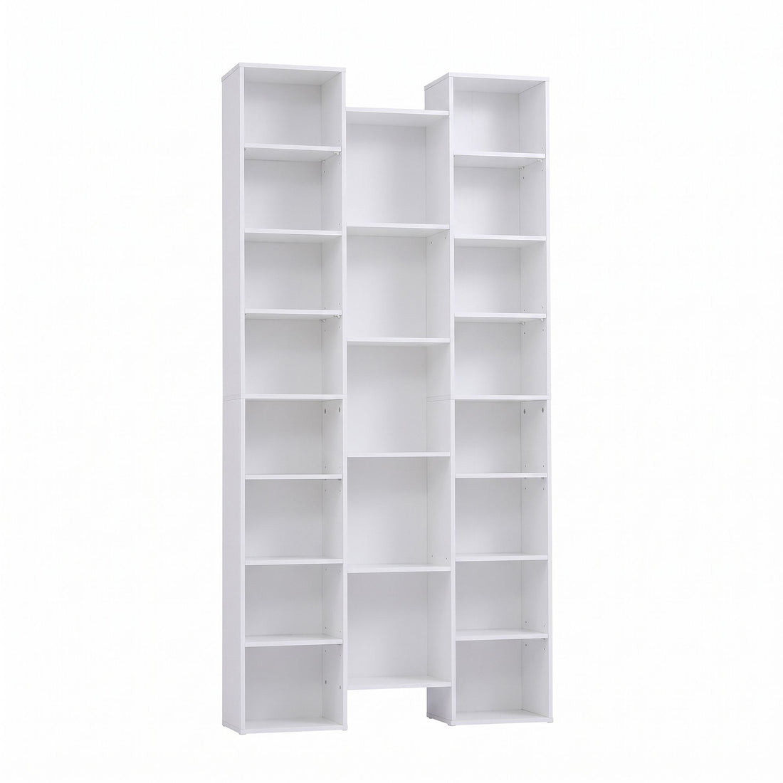 Artiss Bookshelf Display Shelves CD DVD Storage Rack Tall Bookcase White-Furniture > Living Room > Bookcases &amp; Shelves-PEROZ Accessories