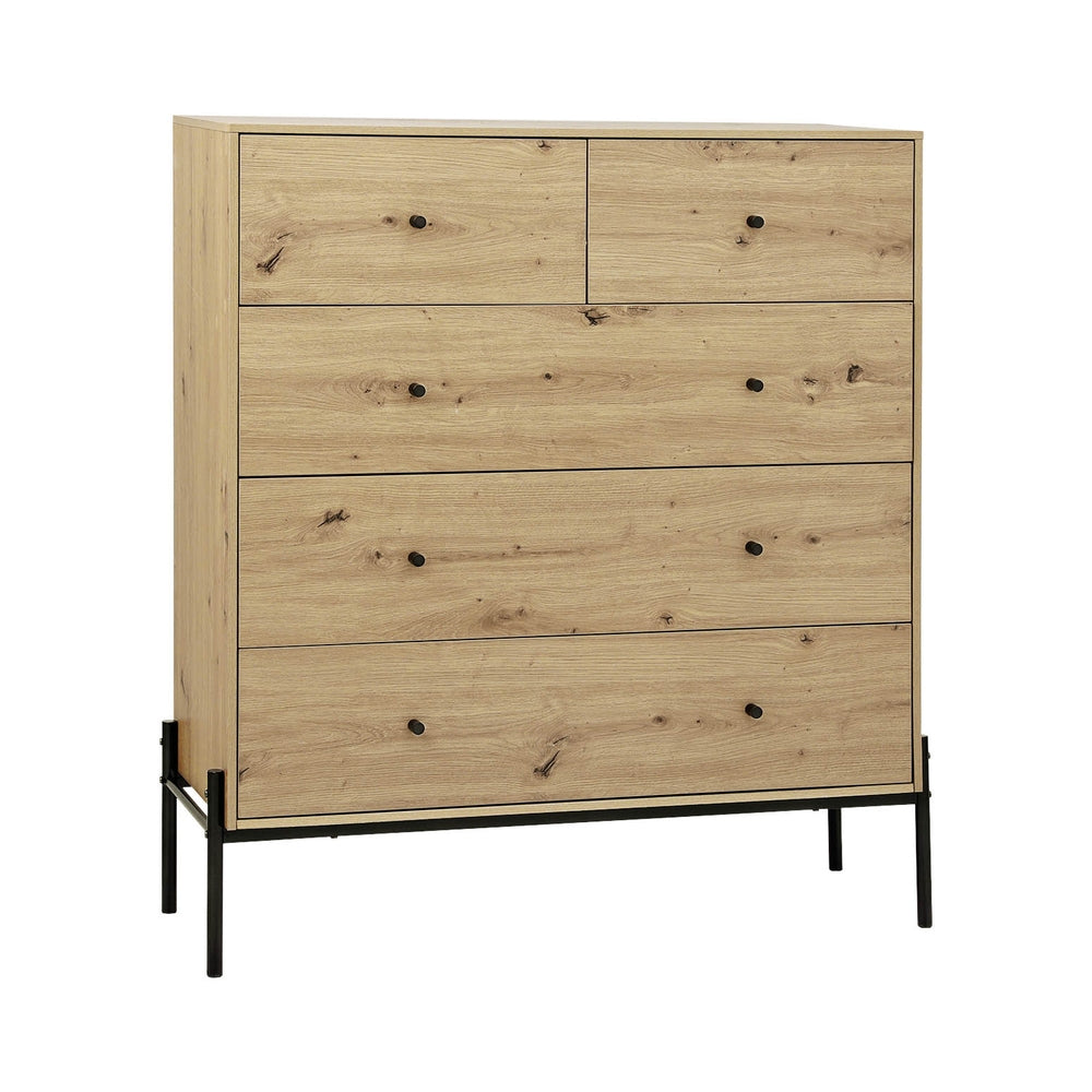 Artiss 5 Chest of Drawers - ARNO Pine-Furniture &gt; Bedroom-PEROZ Accessories